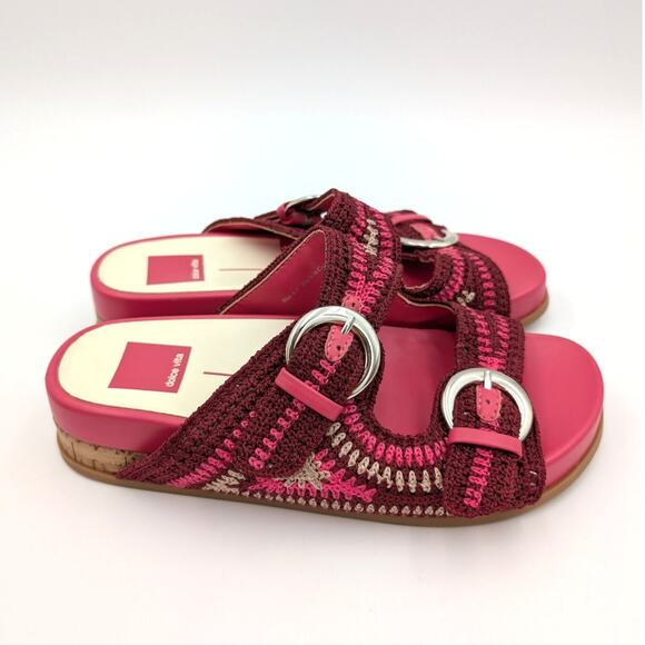 Dolce Vita Ralli Women's Wedge Knit Sandals Double Strap Slide Pink Size US6.5 - Picture 3 of 9